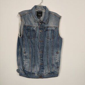 Urban Heritage Men's Distressed Denim Vest in Medium Y2K Gorpcore Jean Jacket